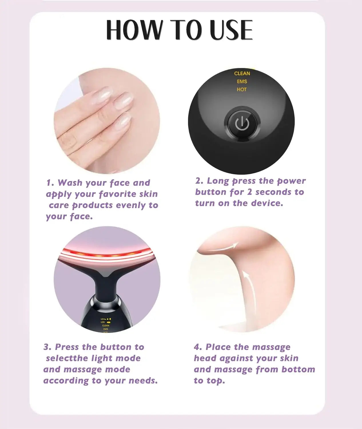 GlowLift Vibrációs és melegítő arc- és nyakmasszírozó